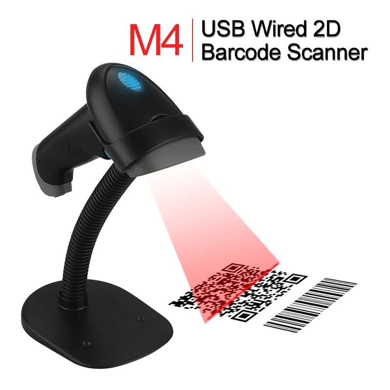 M4 Портативный 2D сканер штрих кода USB проводной ручной PDF417 DataMatrxi qr код экран