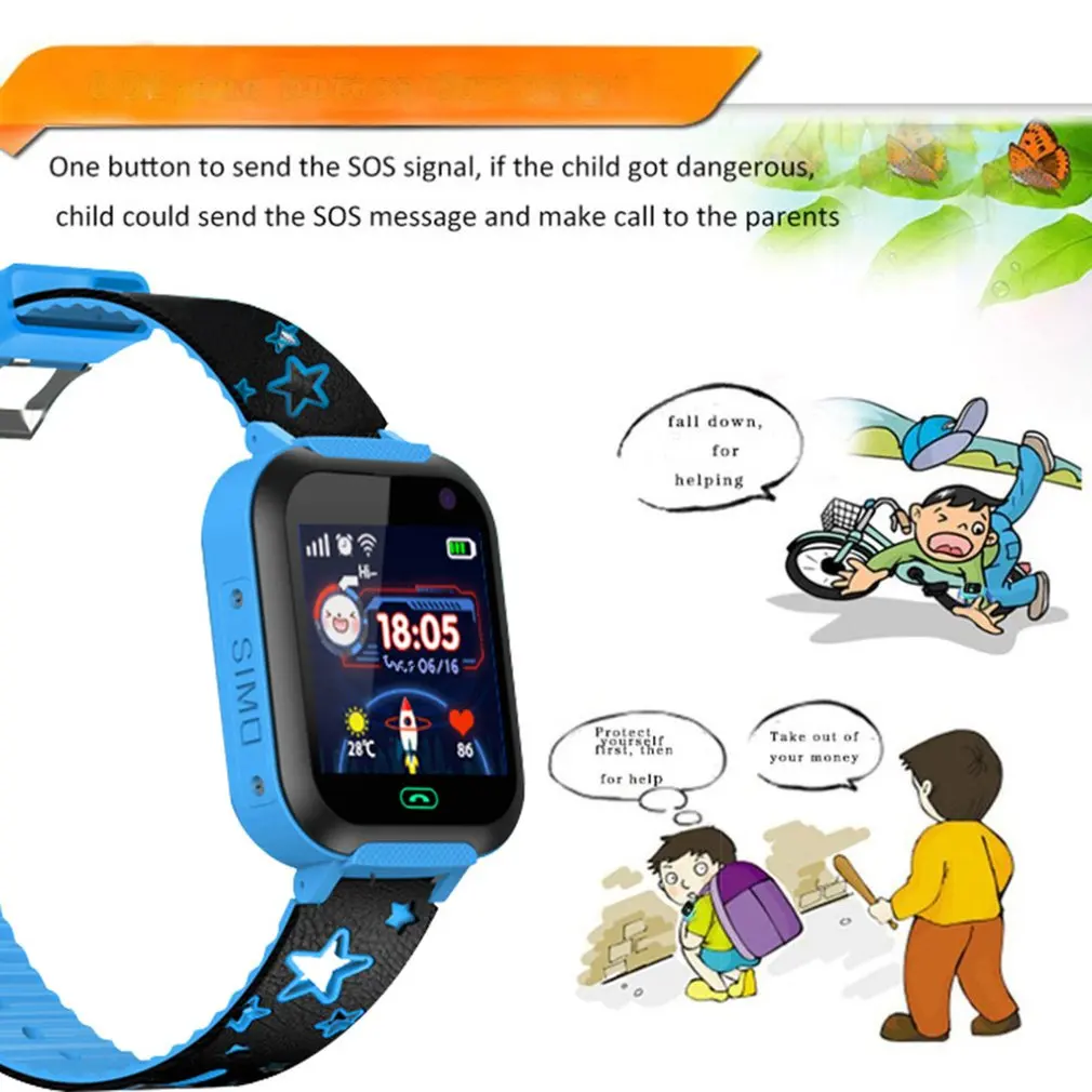 DS37 Positioning Anti Lost Children Smart Watches Kid Lighting SOS For IOS Android Smartband Baby Girl Boys Clock Gifts | Наручные часы