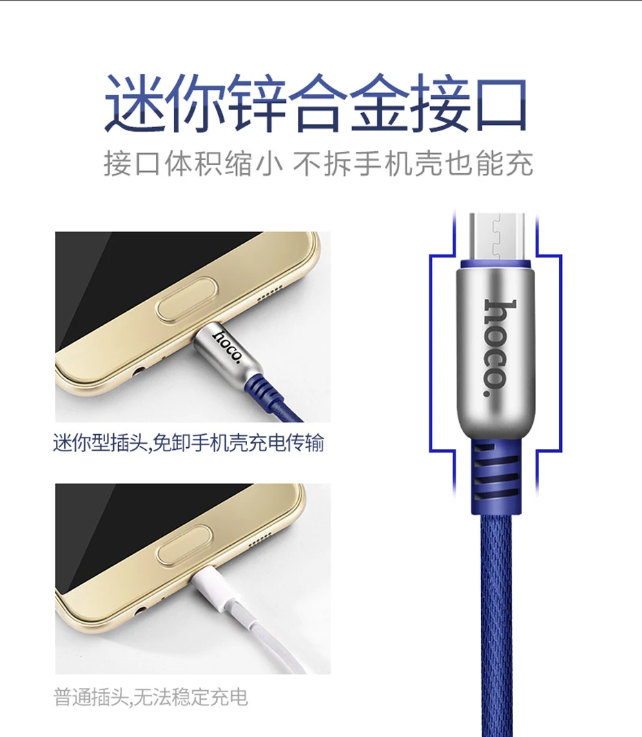 НОСО 2.4A цинковый сплав 90 градусов Micro USB кабель для Samsung Xiaomi Huawei быстрая зарядка Зарядка и Передача Данных Провод для Android телефонов Микро ЮСБ для Самсунга Сяоми Андроид кабель Хоко