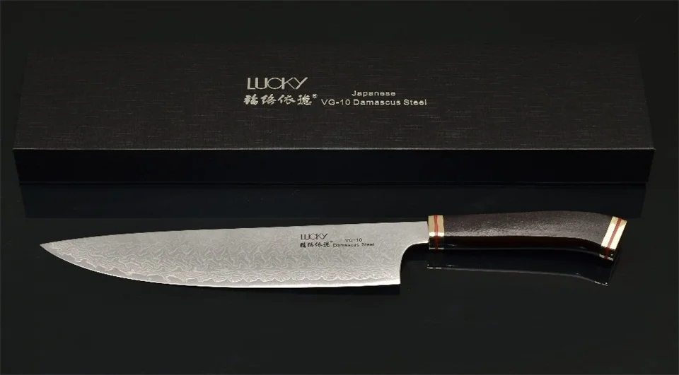 Gyuto кухонный нож повара японский VG10 Дамасская стальная деревянная ручка мясо рыбы куриный Кливер приспособление для нарезки ножей 46,1