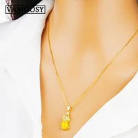24k gold necklaces for women brave troops shape blessing wedding jewelry 2019 fine jewelry charm natural stone pendantno chain