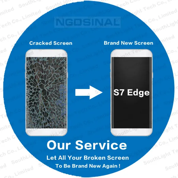 Оригинальный Ремонт для samsung Galaxy S7 edge ЖК экран G935 дисплей в сборе с рамкой трещины