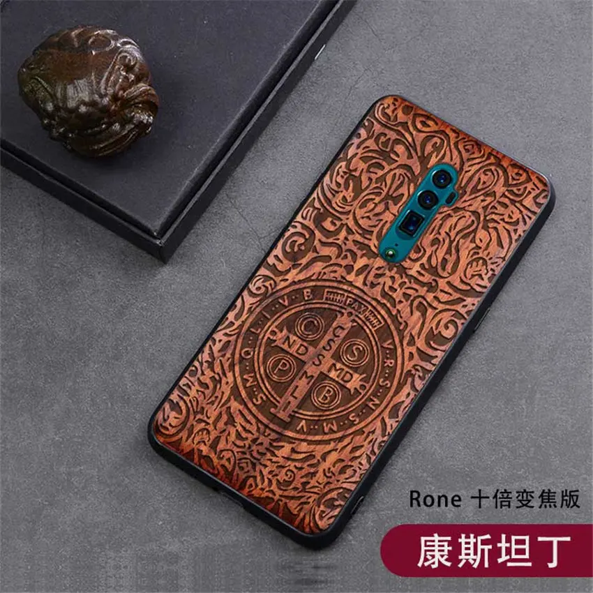 Чехол oppo Reno 10x zoom из натурального дерева funda oppo reno 10x zoom Rosewood TPU противоударный чехол-накладка для телефона reno 10x zoom