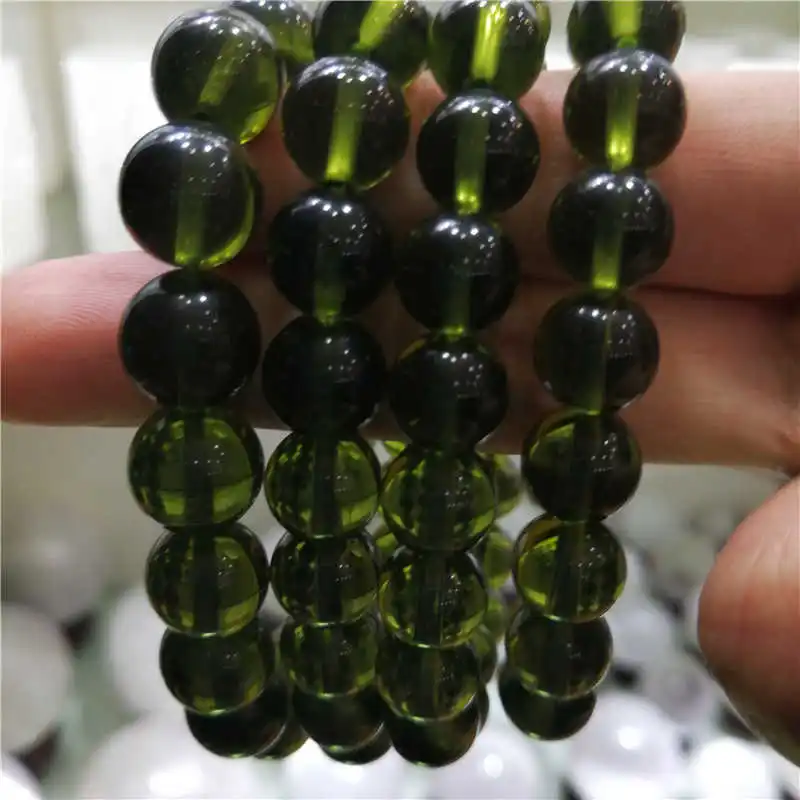 Браслет из натурального чешского метеорита Moldavite грубого камня хрустального