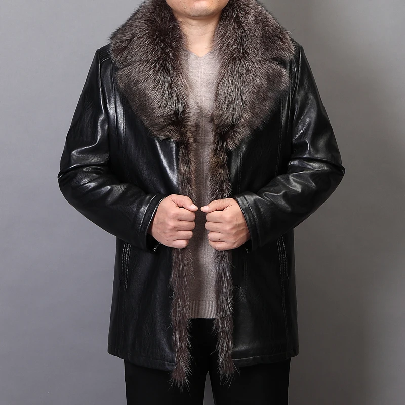Mu Yuan Yang 3XL 4XL утолщенные кожаные куртки для мужчин пальто из искусственной кожи 2018