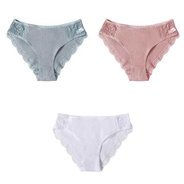 set 2 Cotton 3 шт, хлопковое нижнее белье, женские трусики, набор, удобные трусы, цветочные кружевные трусы для женщин, сексуальные трусики с низкой посадкой, нижнее белье - Цвет: set 2