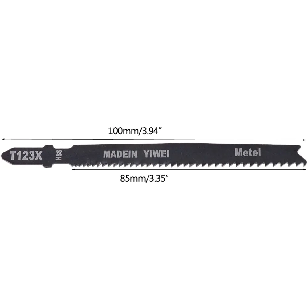 

5 Pcs T123X 4 Inch HCS T-Shank Jigsaw Blades Set For Metal Cutting