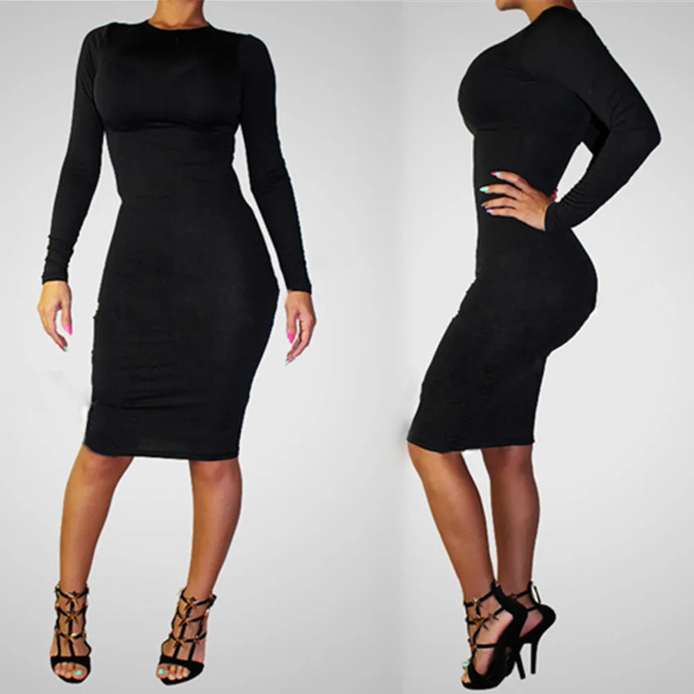 women summer formal black bandage dress sexy on promotion hot round neck A1190 |