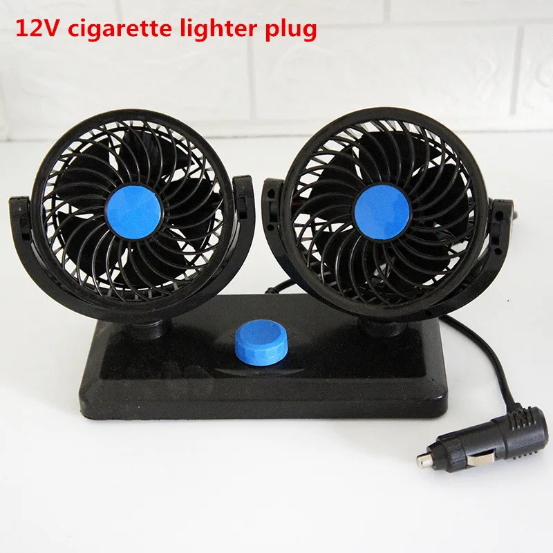 12 V/24 V USB 360 градусов вращение Регулируемый автомобильный воздушного охлаждения с двумя головками вентилятор с низким Шум Авто охладитель воздуха Вентилятор Автомобиль комплектующие для потолочного вентилятора - Название цвета: 12V