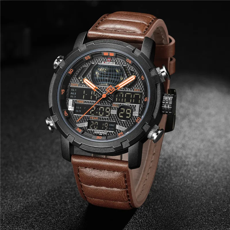 Часы NAVIFORCE Top Brand мужские модные светодиодные цифровые кварцевые спортивные
