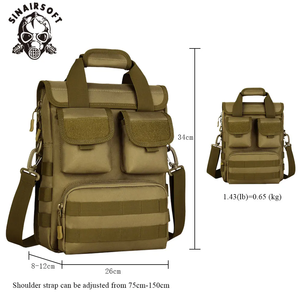 SINAIRSOFT Tactical Backpack Nylon 12 inch Tablet Military Cross Body Camouflage Molle Hunting Camping Hiking Sports Bag LY2021