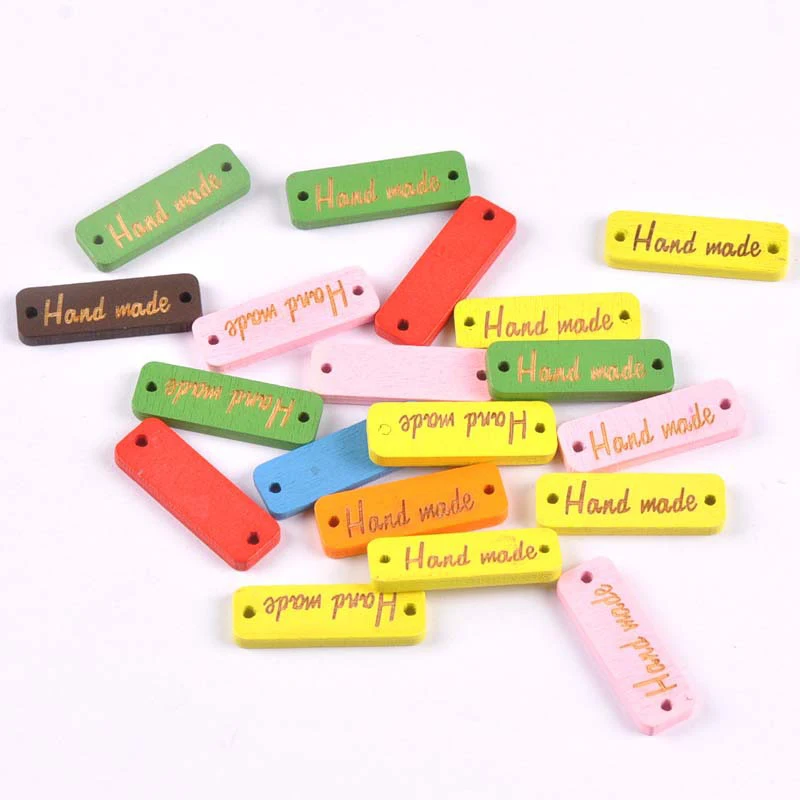 Модные деревянные пуговицы 20 шт./лот бирки Ручная работа Швейные аксессуары для