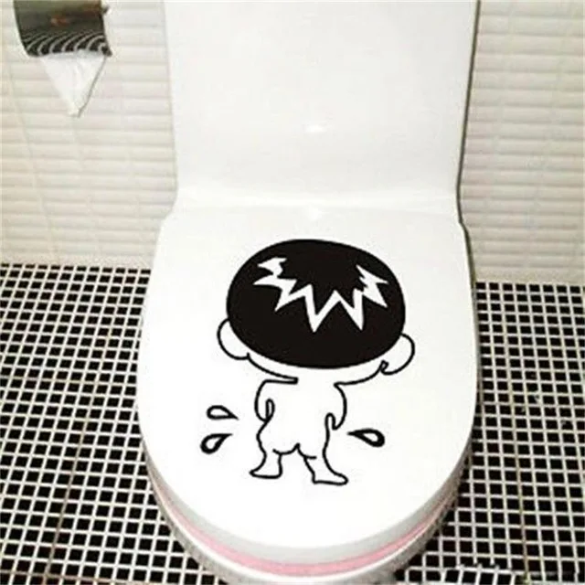% Забавная Наклейка на стену в ванную туалете с силуэтом мальчика виниловая