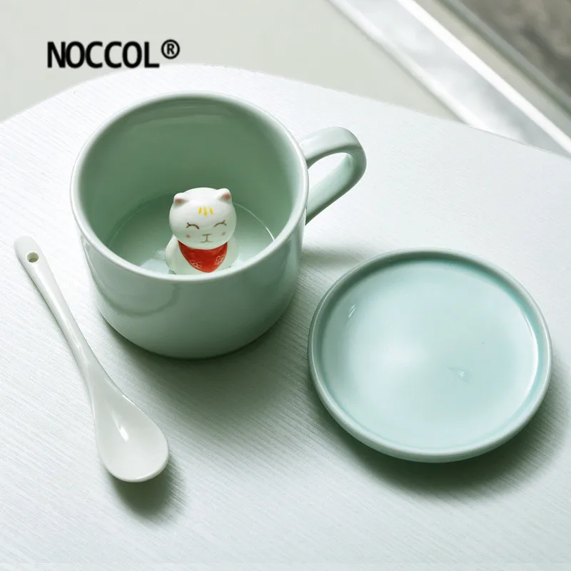 NOCCOL новинка 3D чашка с животными керамическая кофейная для детей девочек и