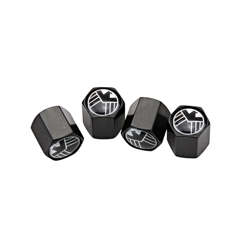 Автошины аксессуары для черепов логотип для Skoda Corvette Dacia Renault Jeep Toyota Tundra hyundai i20 Vespa колеса клапан стволовых колпачков - Цвет: Black Eagle