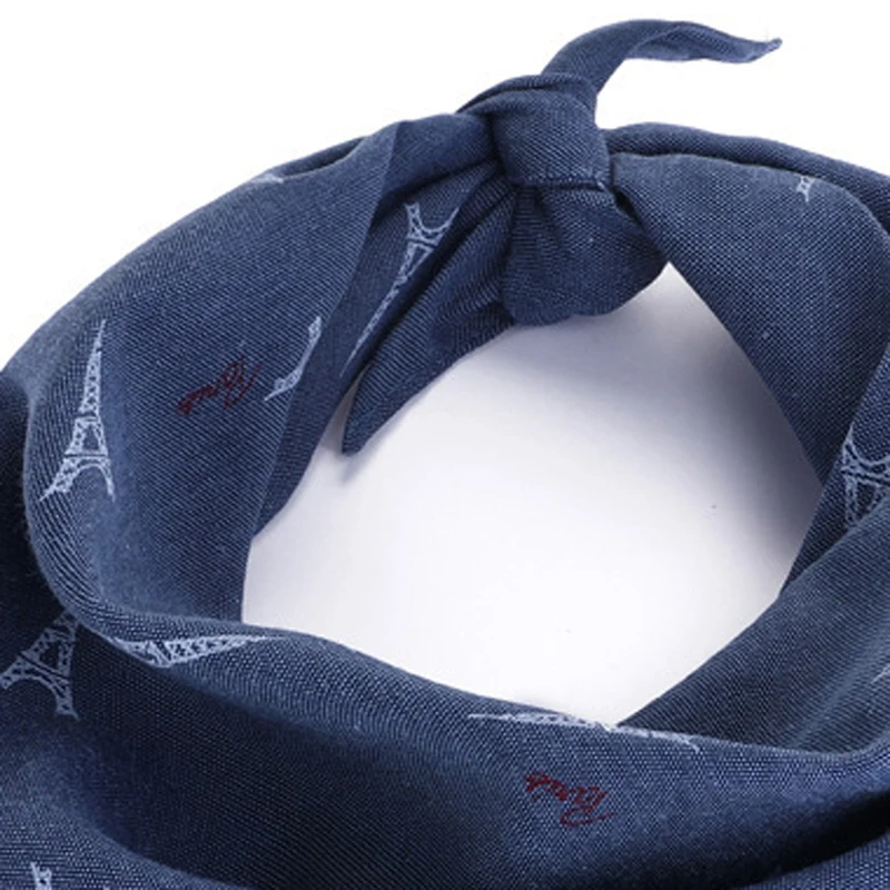 Бандана для собак синяя треугольная бандажная повязка со звездой и башней шарф