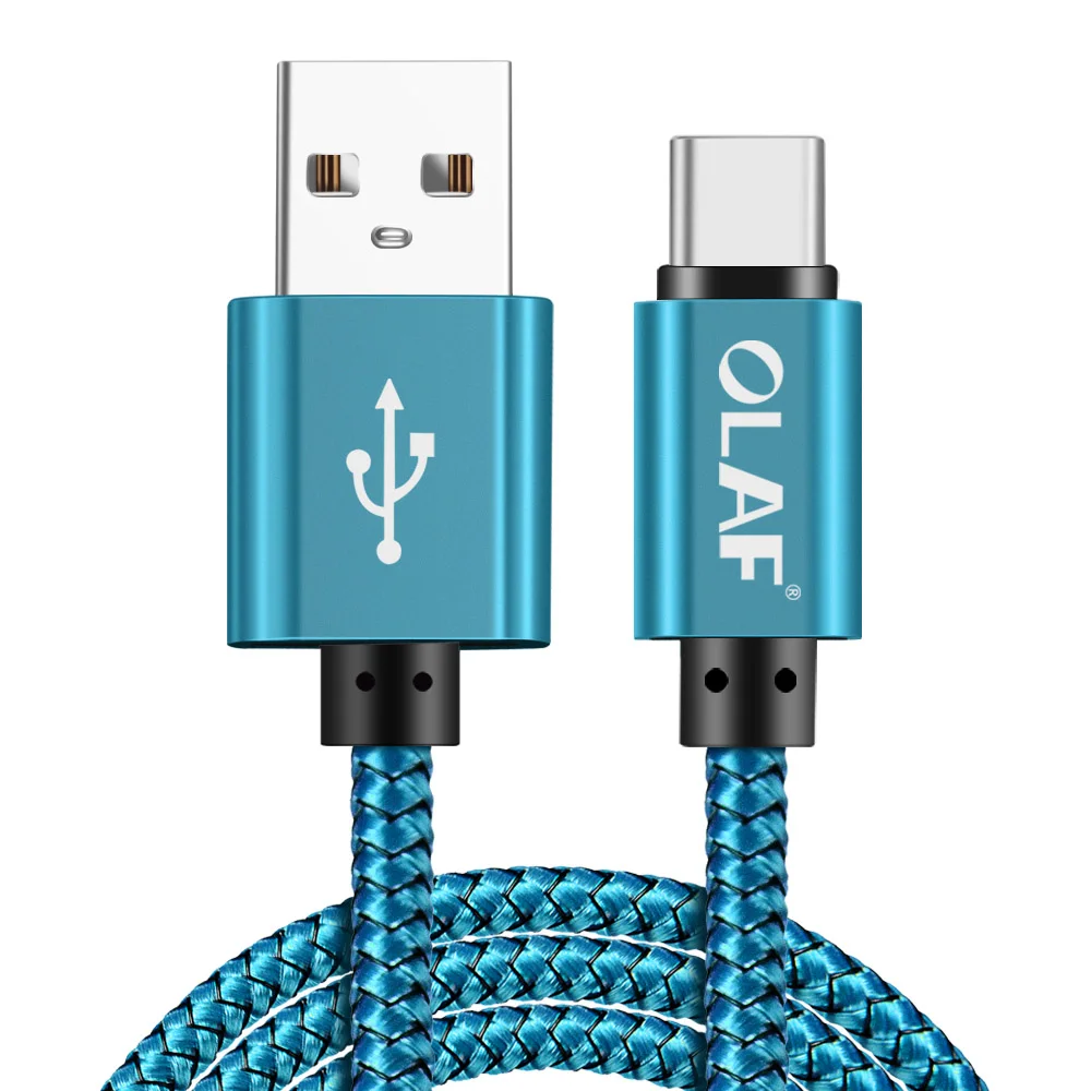 Олаф usb type-C кабель для быстрой зарядки USB C кабель для передачи данных для samsung S8 S9 для Xiaomi Mi 8 для huawei P20 lite/pro для Oneplus - Цвет: blue