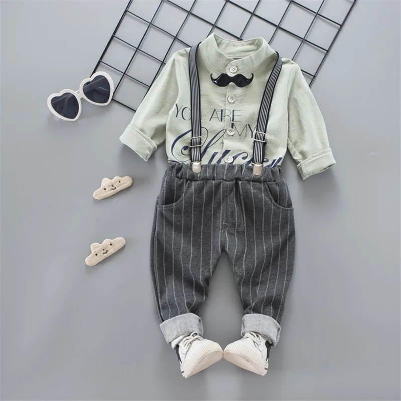 BibiCola spring kids boys clothing set Small children clothes shirt + bib small newborn Toddler baby suit | Детская одежда и обувь