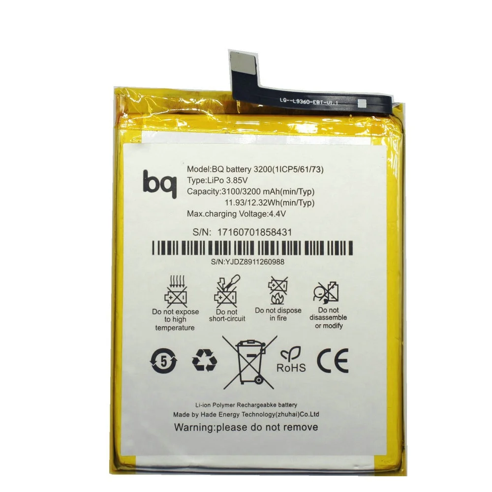 1 шт. новый высококачественный аккумулятор 3200 мАч BQ BQ3200 для Aquaris X5 Plus мобильный