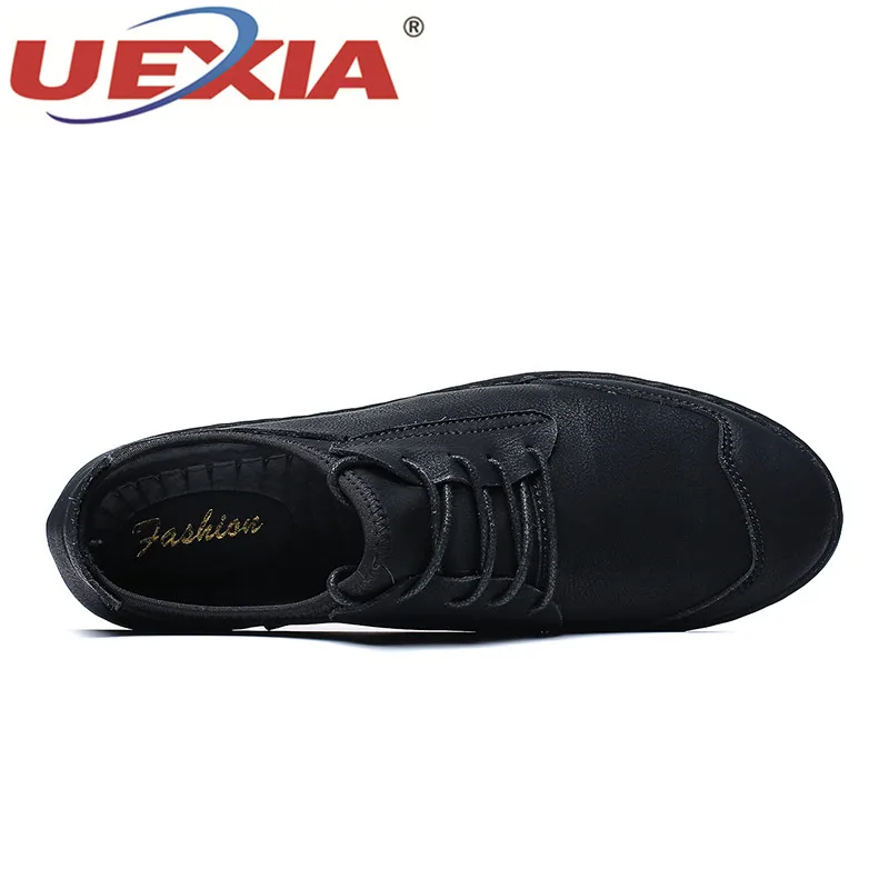UEXIA Handmade Man Working Shoes Black Brown Riding Male Autumn Casual Rubber Sole Anti-slip Classic Footwear | Обувь