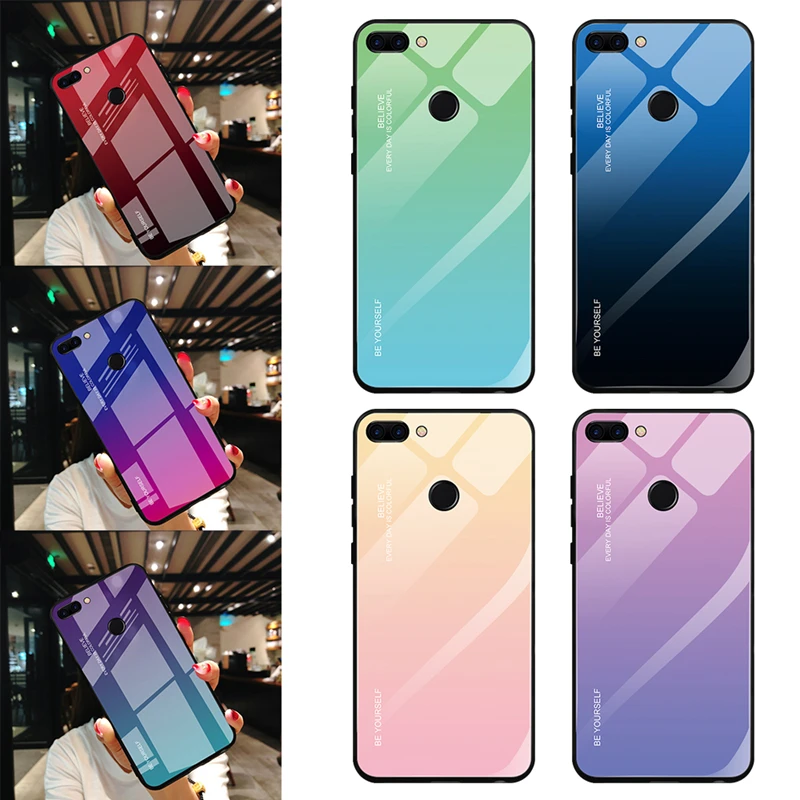 Роскошный градиентный цвет Авроры для Huawei Honor 8X MAX Note 10 9 Lite Magic 2 зеркальный