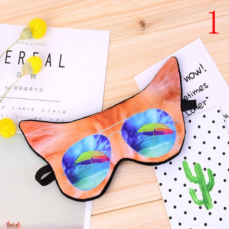 type 1 Cute 3D Animal Printing Sleeping Eye Mask Blindfold Relax Sleep Travel Covers Fashion Eye-shade Sleeping Tools Eyepatch - Цвет: type 1