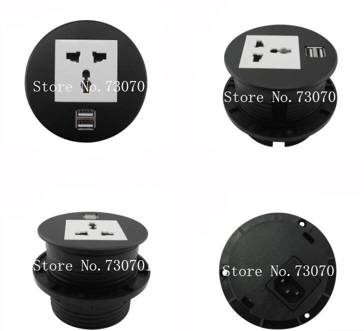 Новинка 2019 круглая настольная розетка с универсальным питанием и USB зарядным
