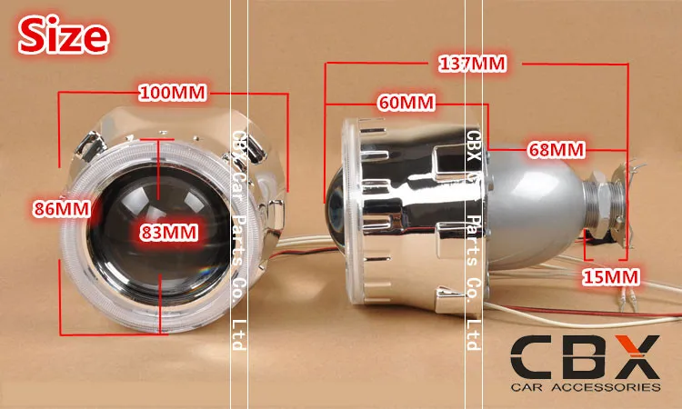 2.5 дюйм(ов) Мини HID Bi xenon Объектив Проектора ксеноновая Лампа 4300 К-8000 К балласт CCFL