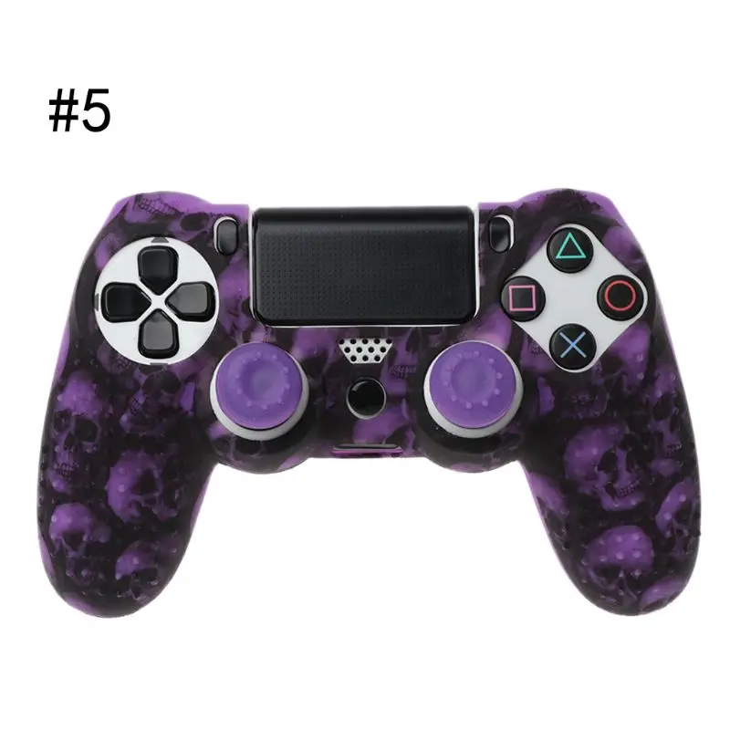 7 цветов Противоскользящий силиконовый защитный чехол для playstation 4 PS4 DS4 Pro тонкий контроллер Thumb Stick Grip Caps - Цвет: Фиолетовый