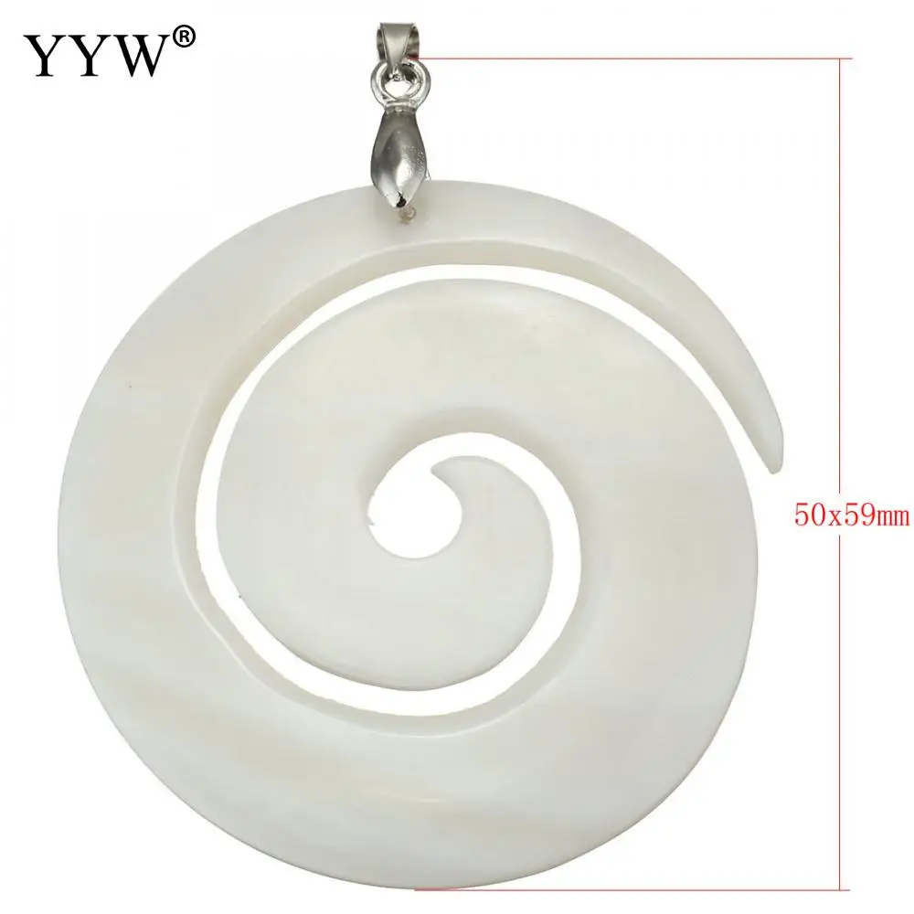 YYW винтажные подвески из натуральной белой раковины античные посеребренные в
