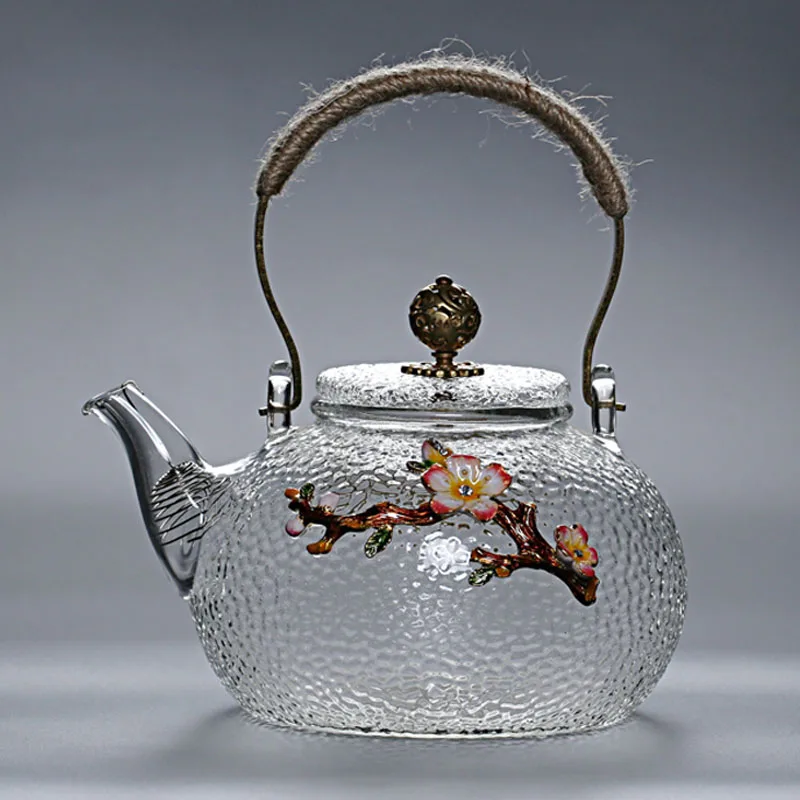 High temperature glass pot teapot electric ceramic stove special kettle copper handle glass beam teapot