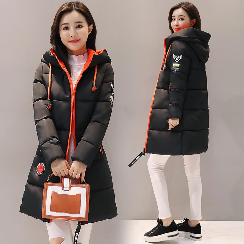

New Long Parka Mujer 2019 Winter Jacket Women Fashion Hooded Thick Warm Padded Down Parkas Female Tops Coat Women Jackets