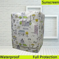 srysjs cartoon waterproof washing machine dryer cover sunscreen passprot cover coated silver protection case