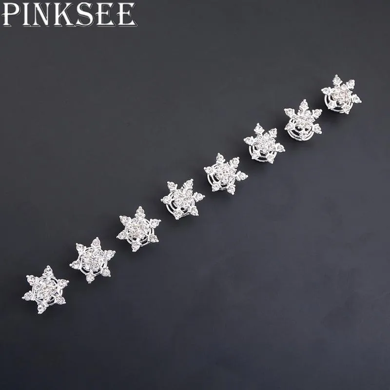 PINKSEE 12 шт Кристалл, свадьба, для новобрачных Шпильки повороты катушки Снежинка цветок вихревой шпильки-пружинки Модные украшения Аксессуары