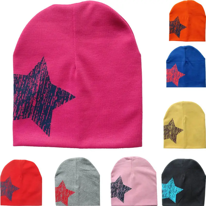 MUQGEW 2017 Hot Selling New Fashion 3 Colors Baby Hat Print Star Beanie For Boys Girls Cotton Knit Children Winter Hats | Детская одежда