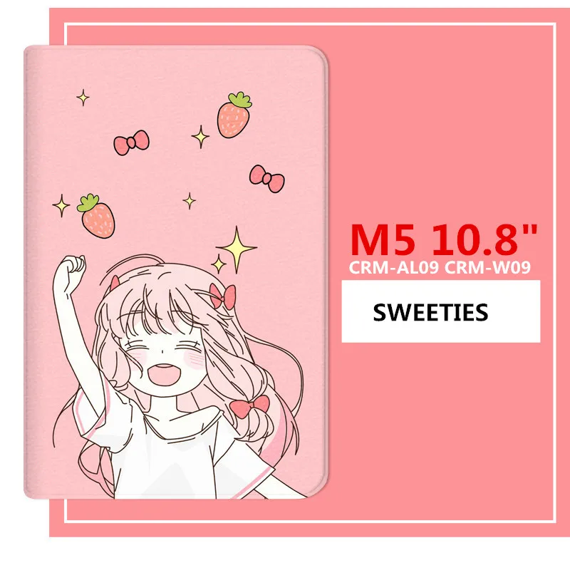 M5 10.8 SWEETIES T5 10 умный откидной кожаный чехол с мультяшной девочкой персиком для huawei MediaPad M5 10 pro/M5 10,8 8," M5 Lite 10,1 чехол для планшета - Цвет: M5 10.8 SWEETIES