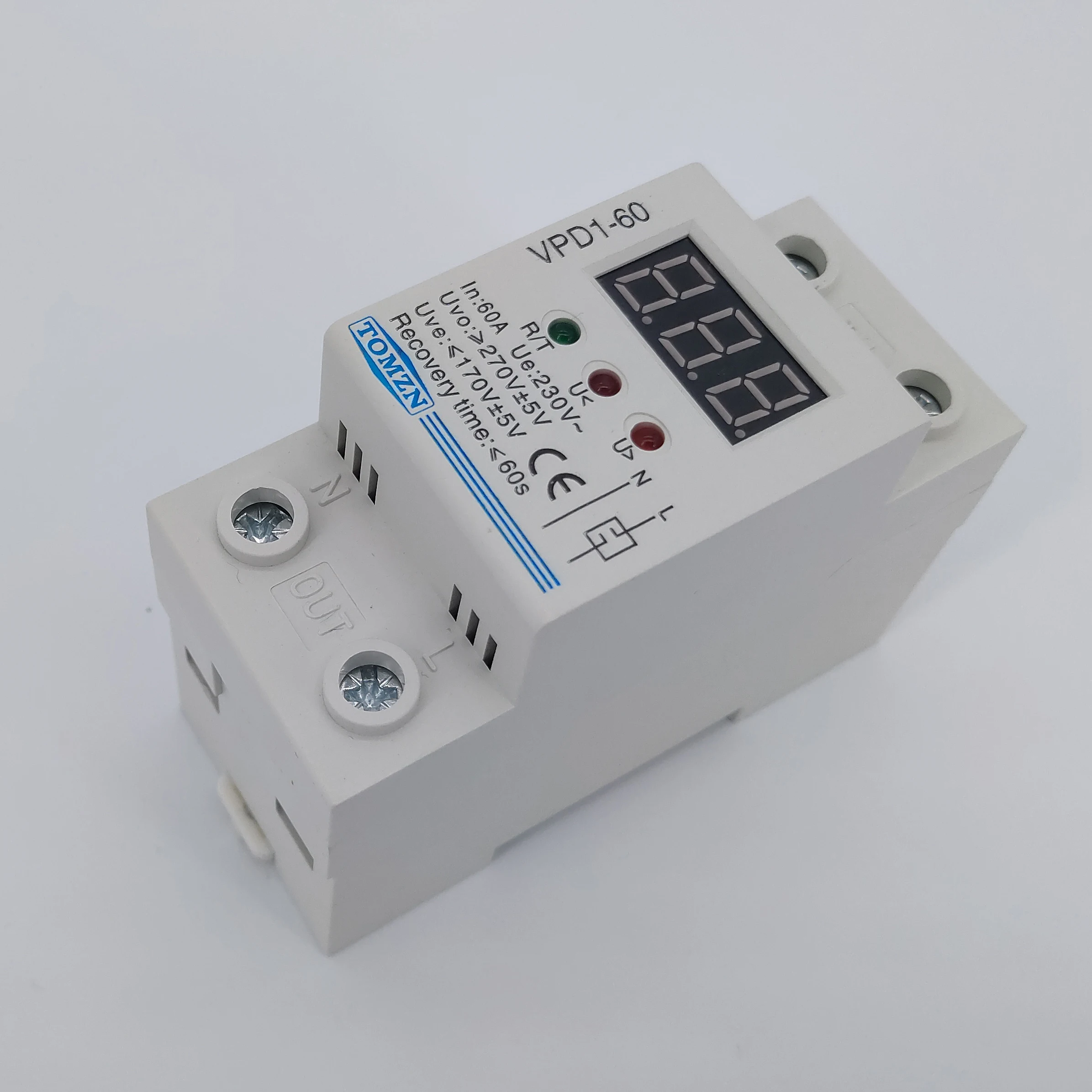 Фото VPD1 40A 60A 220 В Повторное подключение перенапряжения и защиты от напряжения защитное VPD1 40A 60A 220 В Повторное подключение перенапряжения и защиты от напряжения защитное