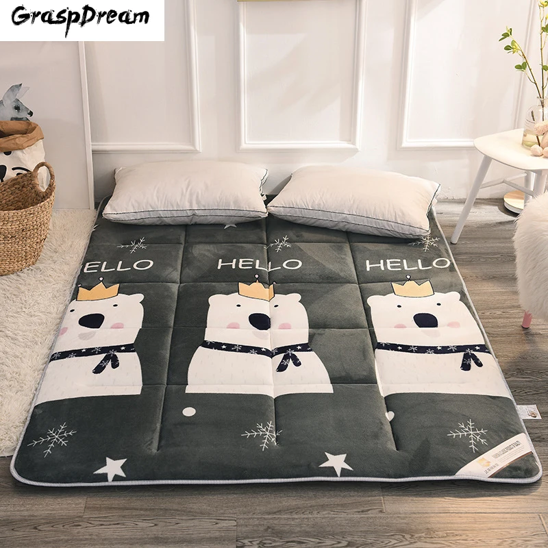 Фланелевый матрац татами GraspDream, толщина 3~ 5 см, для спальни, для сна, напольный коврик, складные коврики для ежедневного использования