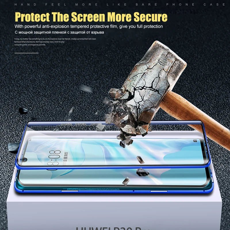 Защитный чехол из закаленного стекла для Huawei P30 20 Pro Lite Mate 30 магнитный