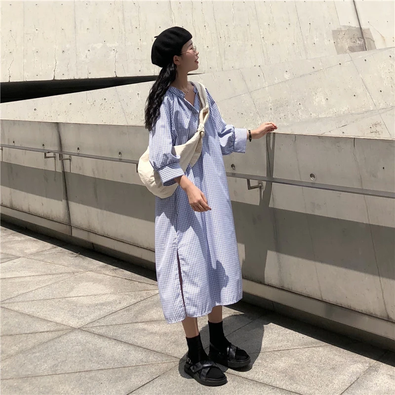 Hzirip свободные летние Dress2018 Новая мода Стенд воротник Для женщин три четверти