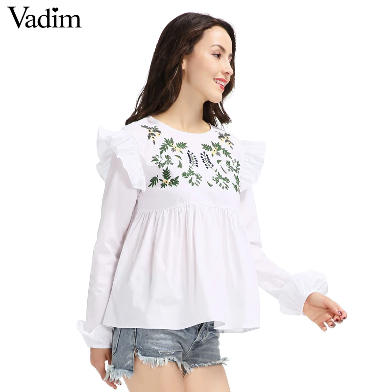 Женская блузка белая с длинным рукавом и кнопками сзади LT1595|blusas fashion|white blousewhite blouse