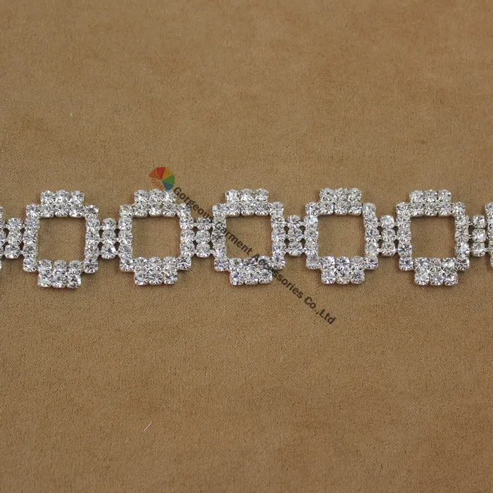 1 ярд квадратные алмазы чешский хрусталь стразы кружка цепочка Аппликация