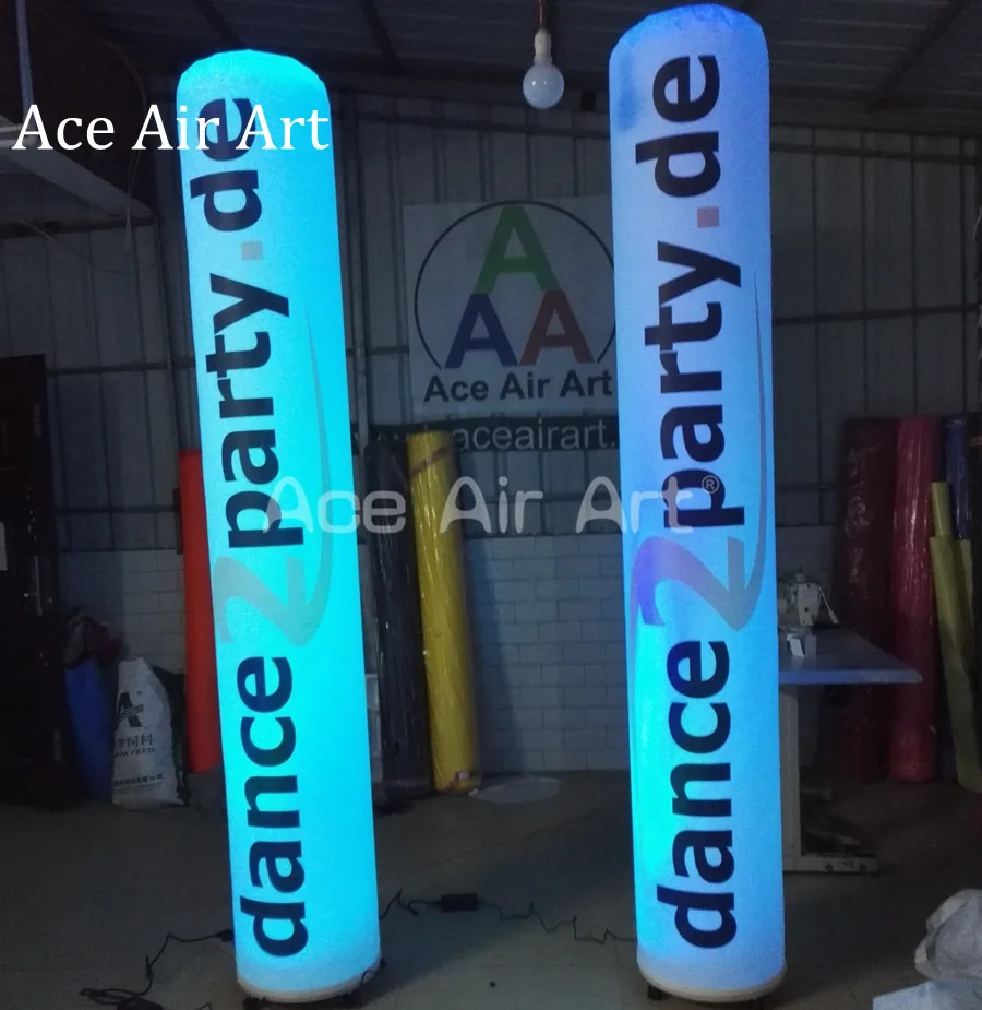 

2 Peices 2.2m High Inflatable LED Pillar Lights Pop Up Tube Column For Advertising or Decoration