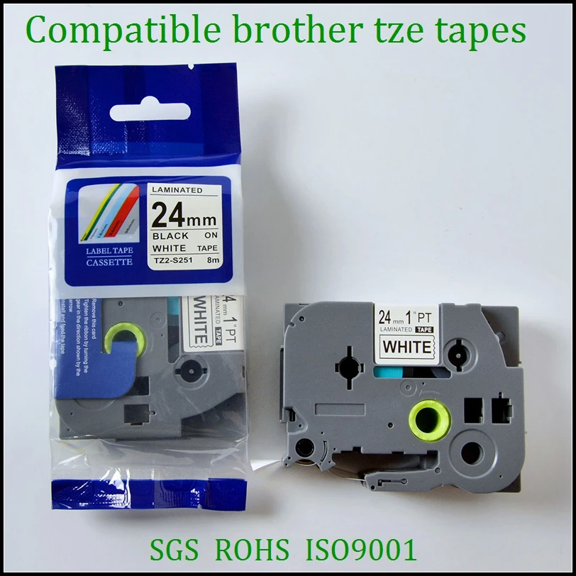 

10 шт., ленты для принтера Brother TZ 24 мм