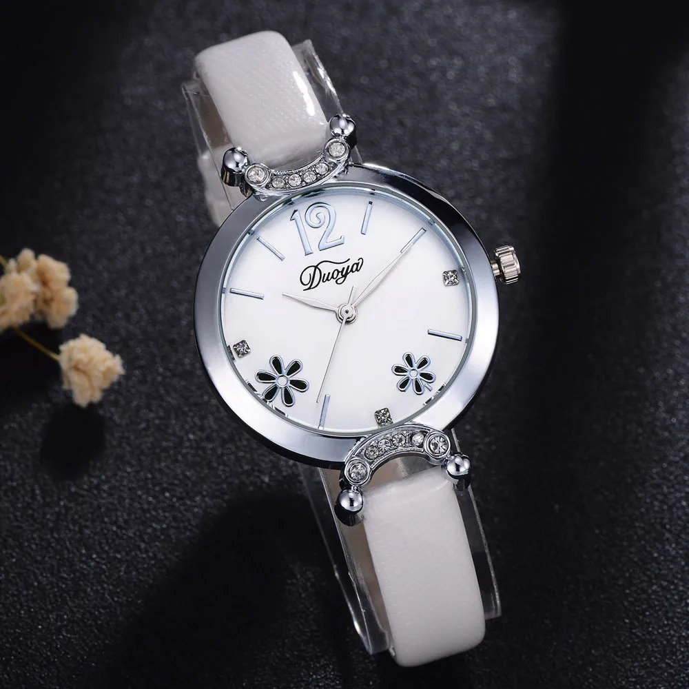 Для Женщин Люкс алмаз моды наручные Часы женщин Chic Повседневное цветок округлые