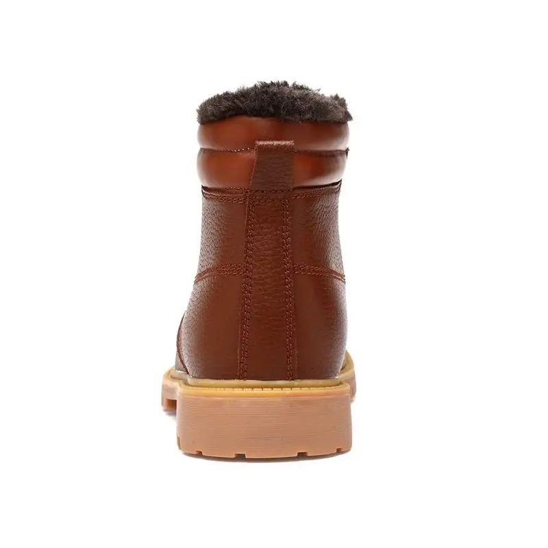 Coolcept Concise Men Real Leather Thick Fur Boots Lace Up Keep Warm Ankle Winter Outdoor Shoes Male Footwear Size 36-48 | Обувь