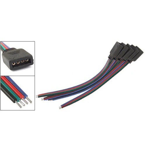 5 шт. RGB светодиодный светильник полосы 4 Pin гнездовой разъем кабеля|4 pin female connector|4