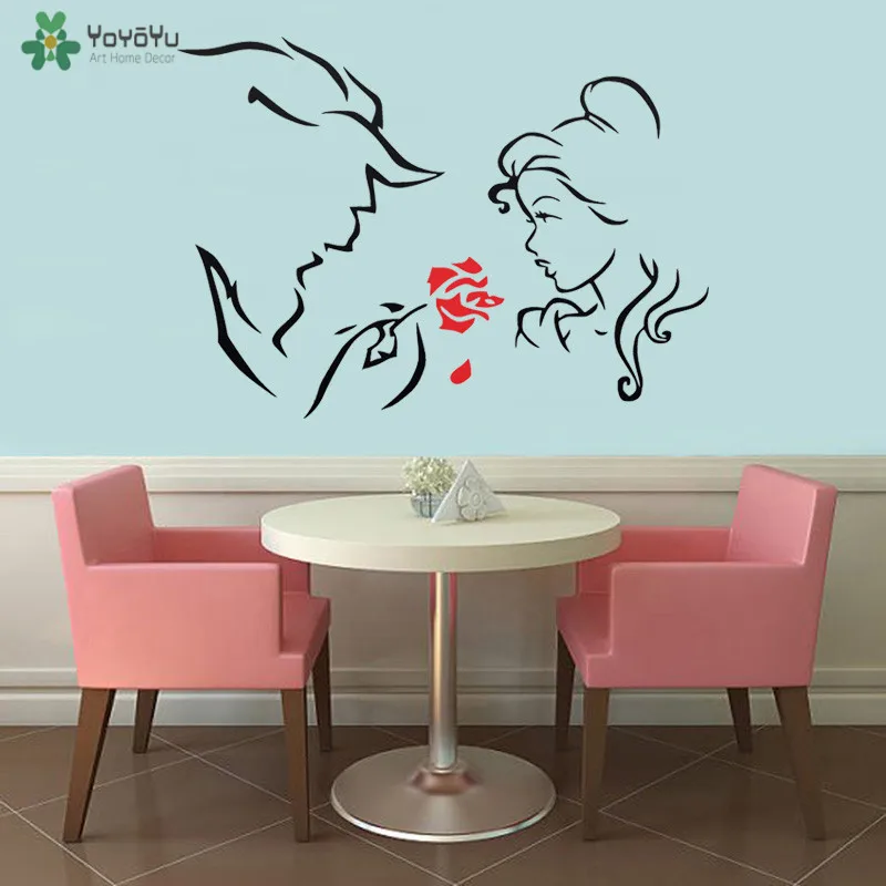 

YOYOYU Wall Decal Beauty and The Beast Inspired Wall Stickers Living Room Cinema Art Poster Beautiful Art Home Decor QQ159