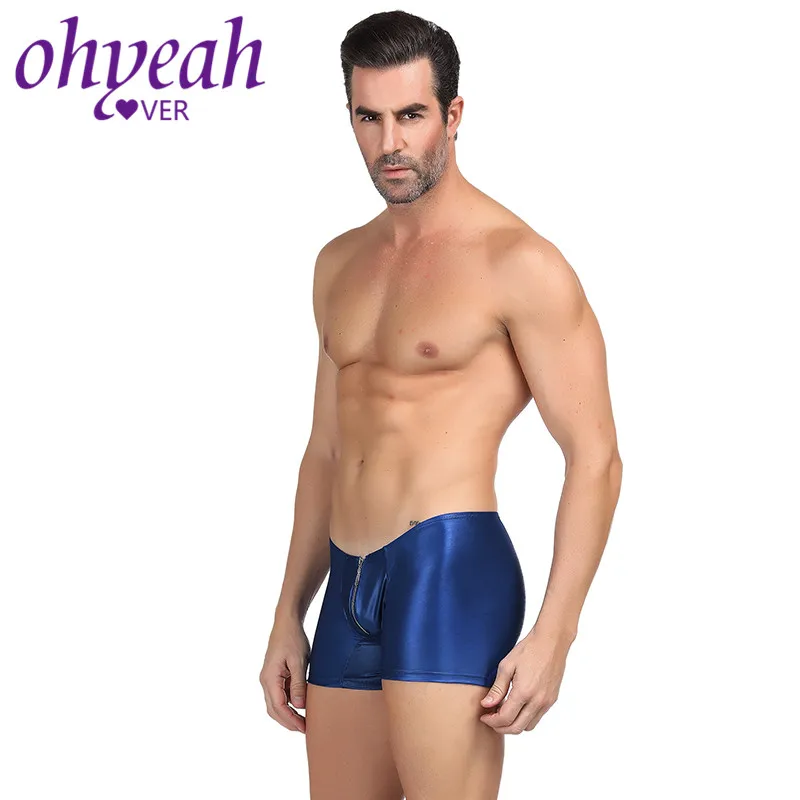 Шорты боксеры Ohyeahlover из искусственной кожи мужское нижнее белье трусы на молнии