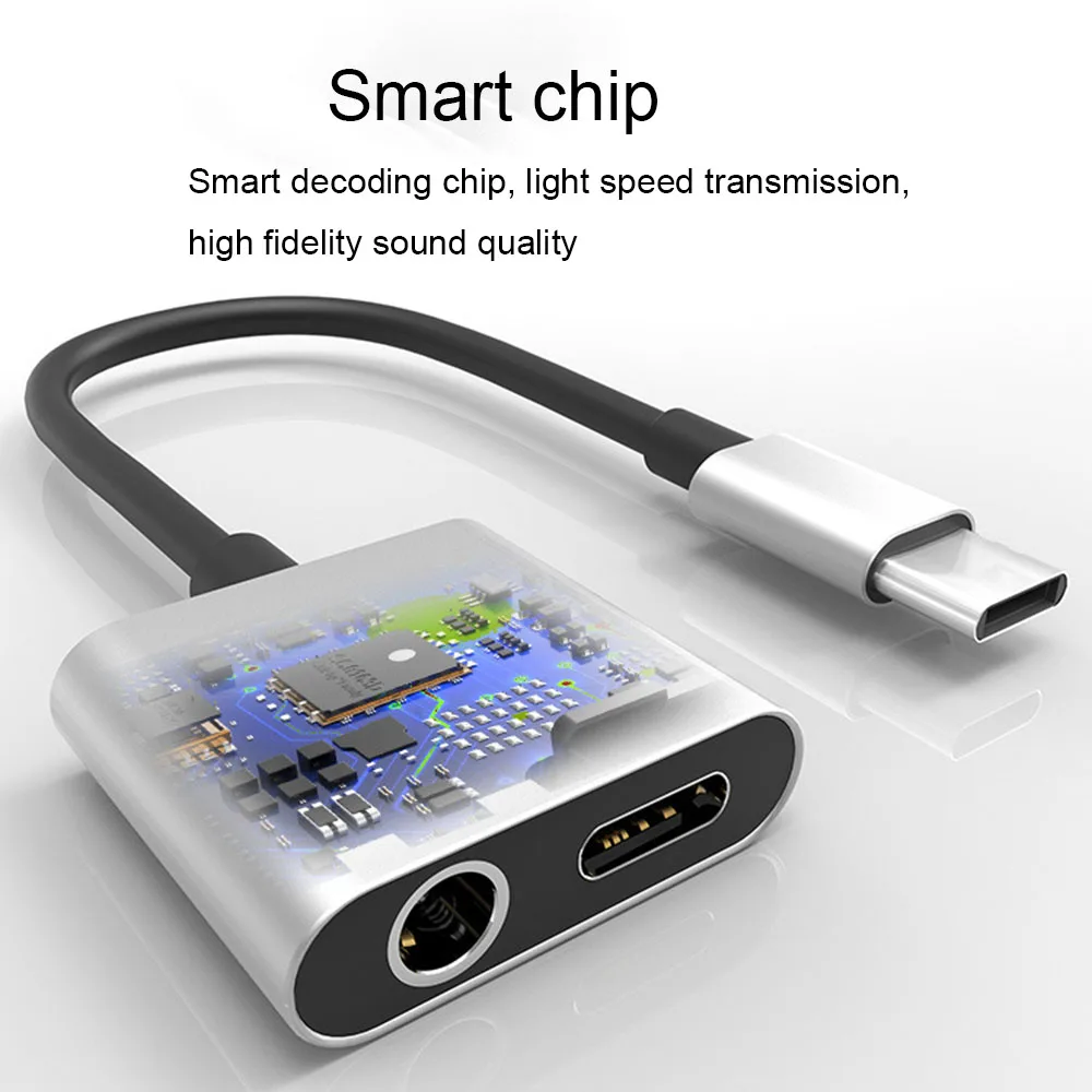 Cherie Usb Тип C адаптер Зарядное устройство аудио кабель 2 в 1 Тип-C до 3 5 мм разъем для